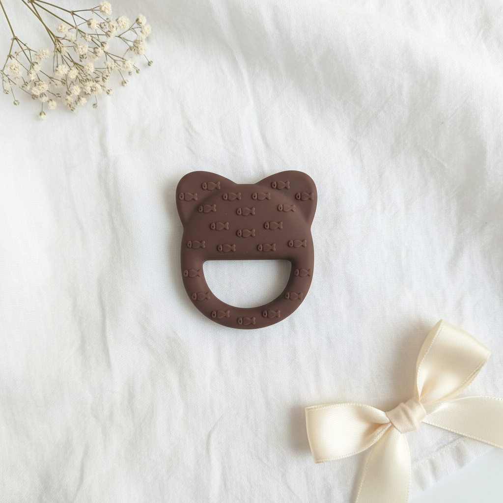 Beißring Katze Braun – Rückseite Textur