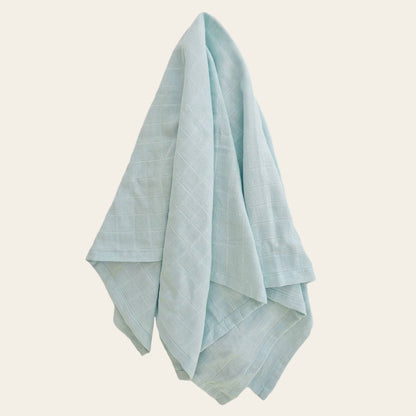 Bio-Babymusselin-Decke Eisblau