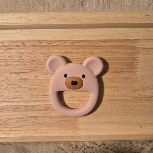 Beißring Bär Helles Altrosa